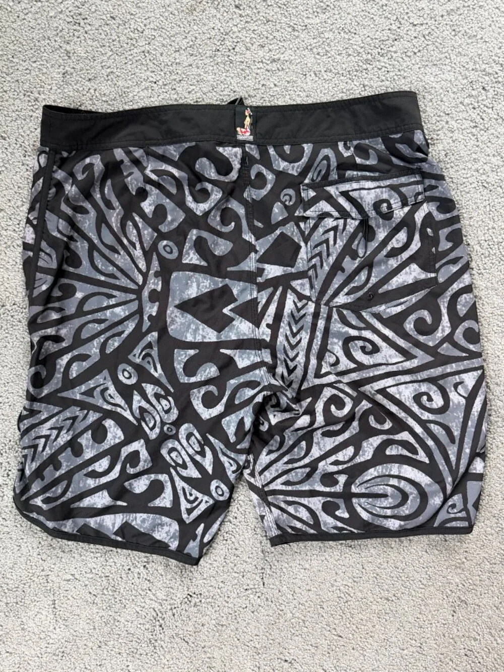 RARE Hinano 1955 Collection Tahiti Board Shorts -Men's Sz. 40- Black/White - EUC